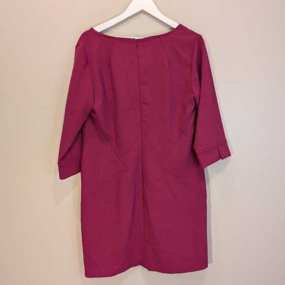 Trina Turk Silvia 3/4 Sleeve Sheath Dress Barbiecore Business Brunch - Size 10 - Picture 2 of 8